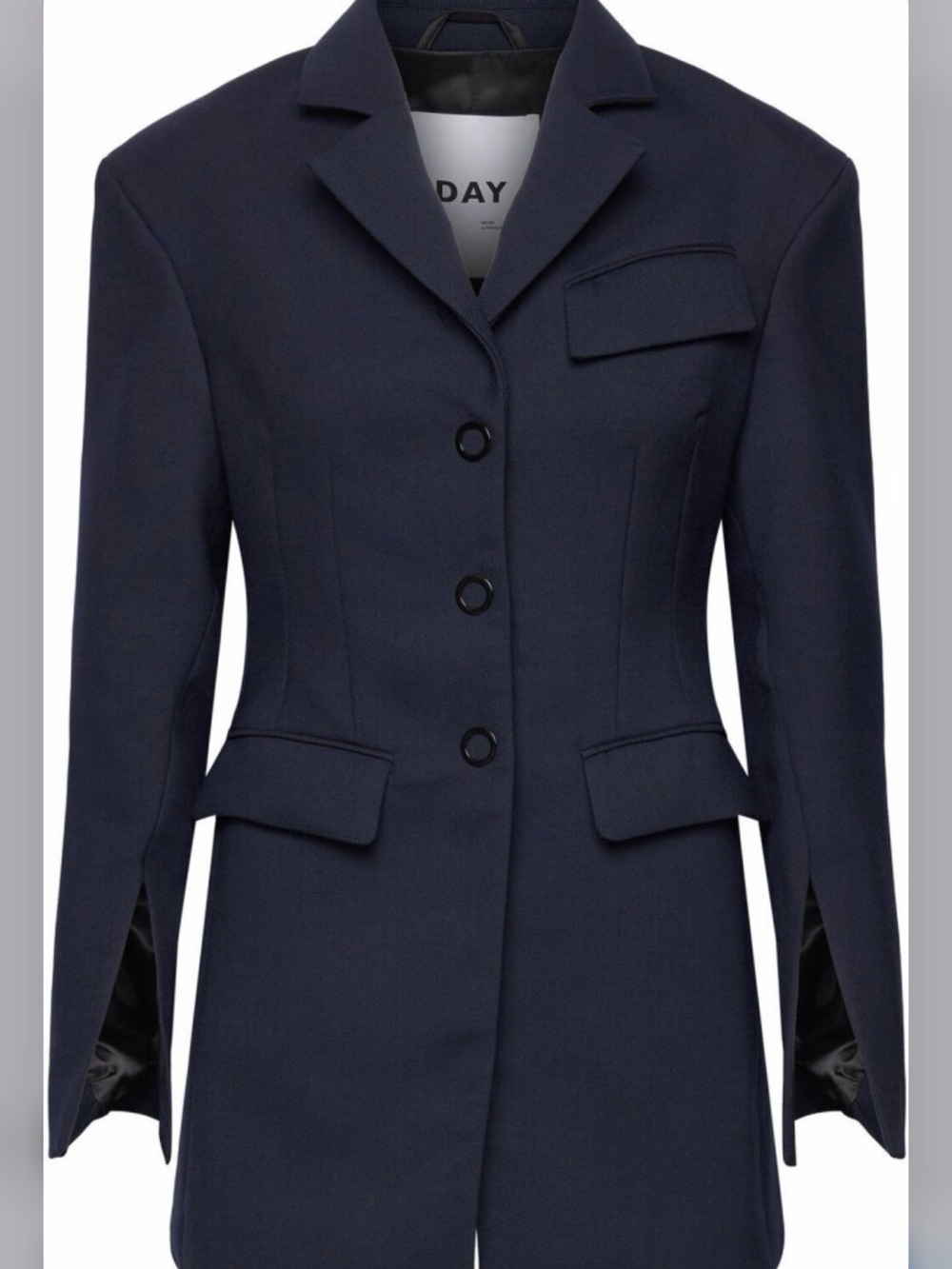 DAY Navy Structured Women's Blazer wool blend smart casual Jacket NWT